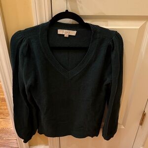 LOFT Deep Green V-Neck Sweater